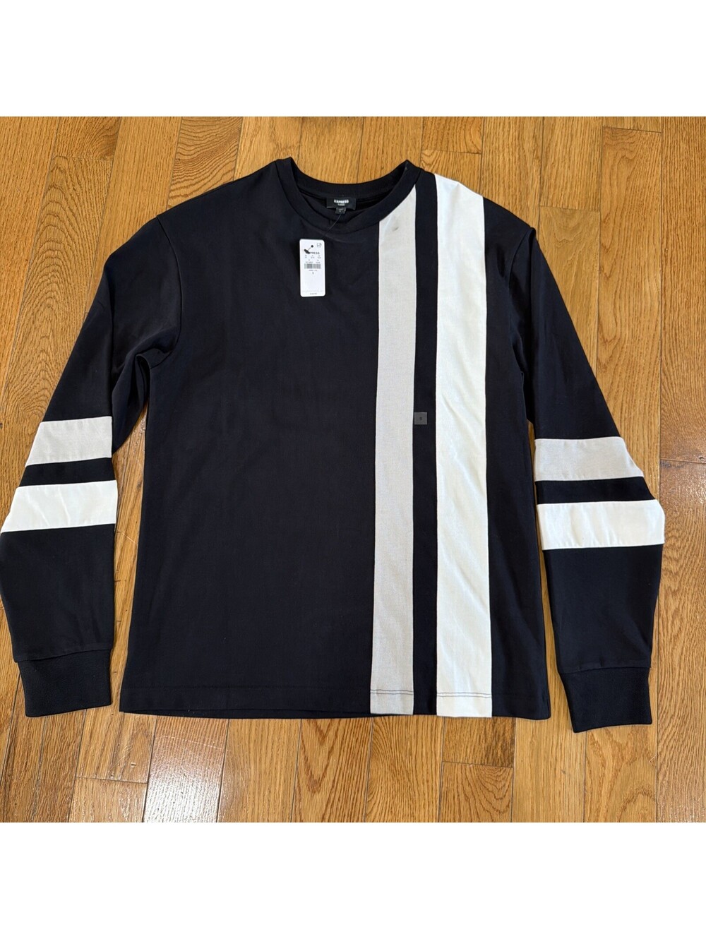 Size Small Men’s Express Classic Black White Striped Long Sleeve Shirt